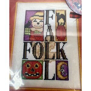 Charmed Fall Folk Cross Stitch Chart By Hinzeit - Includes Pattern, Charms